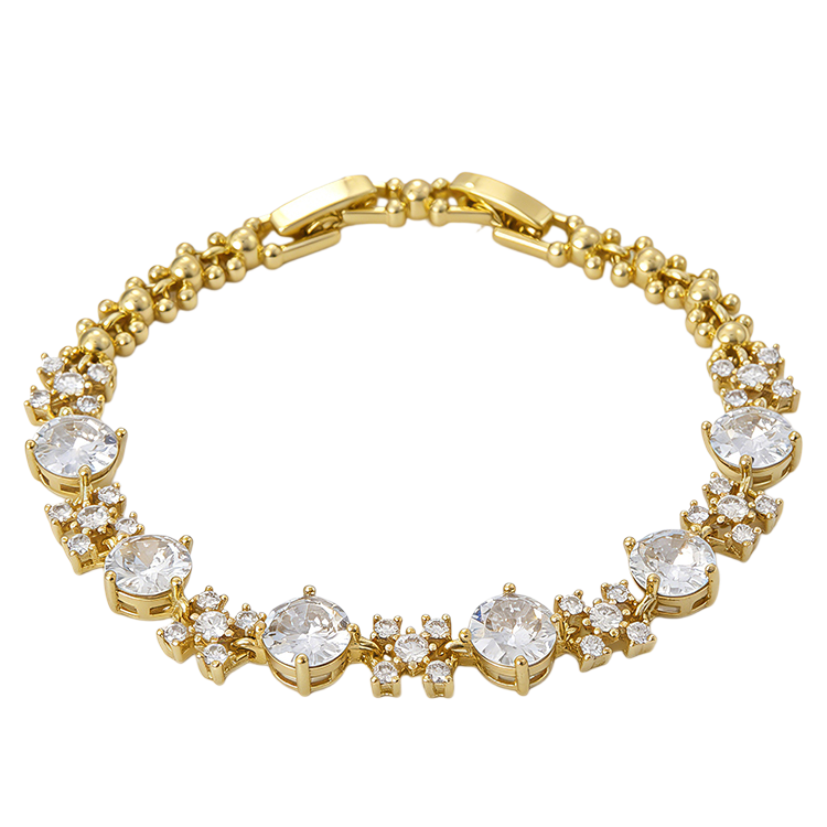Floral Cluster Gold Plated Bracelet