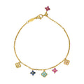 Multicolor Four Leaf Clover Bracelet