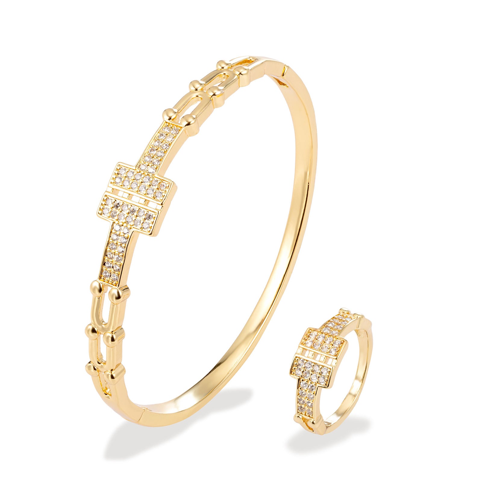 24K Gold Plated Bangle & Ring Set